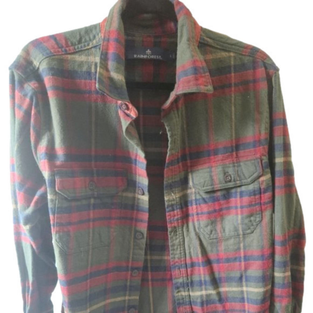 450. Men's Rainforest Plaid Flannel Shirt |L